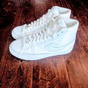 Nike Women's All-White High-Top Sneakers